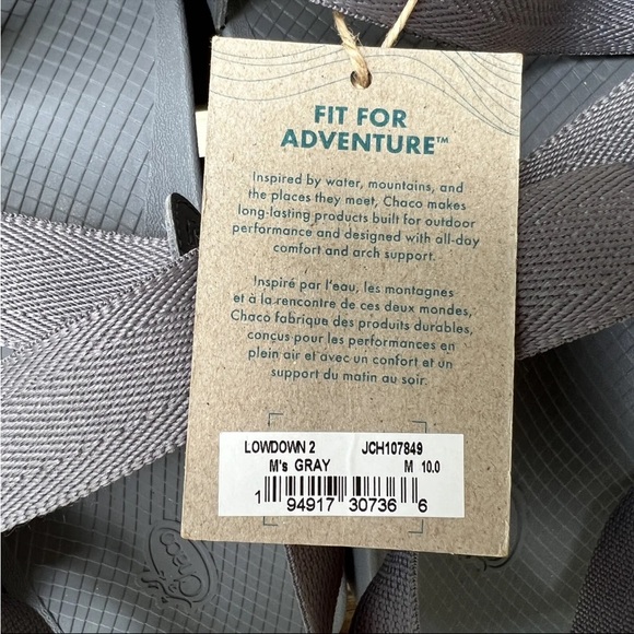 NEW Chaco Men's Size 10 Lowdown 2 Slide Sandals gray - Picture 4 of 5